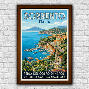 Vintage 1960s Sorrento, Italy Travel Poster