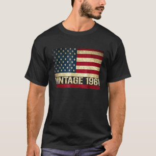 Vintage 1961 American Us Flag Made Born 1961 60th  T-Shirt
