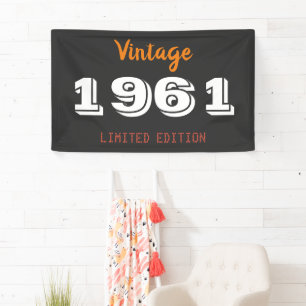 Vintage 1961 Limited Edition 65th Birthday Gift Banner