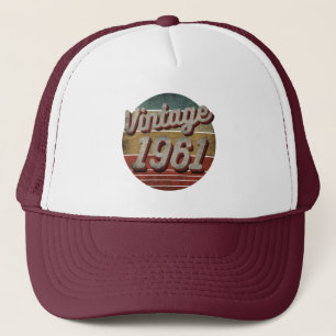 VINTAGE 1961 MEN WOMEN BIRTHDAY GIFT TRUCKER HAT