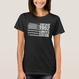 Vintage 1962 60th Birthday 60 Years Old USA Flag T-Shirt