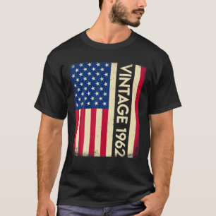 Vintage 1962 American Flag 60Th Birthday 60 Year O T-Shirt