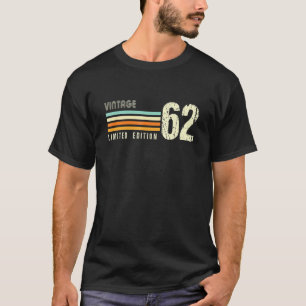 Vintage 1962 Chest Stripe 60th Birthday T-Shirt