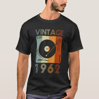 Vintage 1962 Retro Record Player Birthday Vinyl Dj T-Shirt