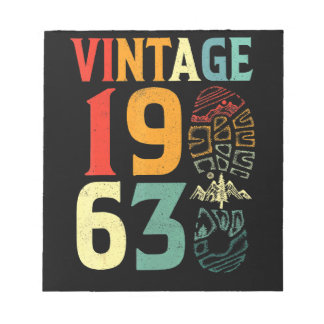 Vintage 1963 59 Year Old Birthday Camping Hiking B Notepad