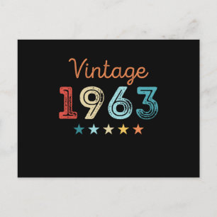 Vintage 1963 60th Birthday Retro Gift 60 year old Postcard