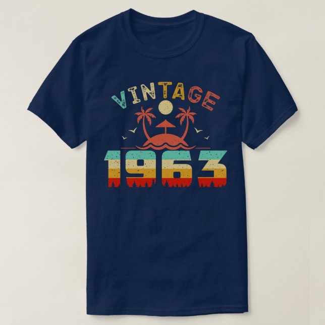 Vintage 1963 Cool Birthday Gift Idea T-Shirt (Design Front)