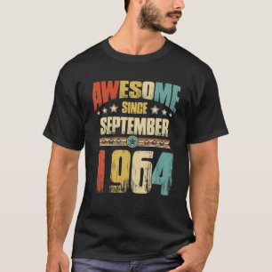 Vintage 1964 57Th Birthday Awesome Since September T-Shirt