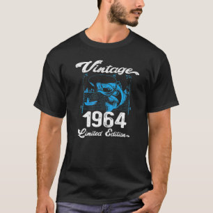 Vintage 1964  58 Year Old Fishing Fishermen Birthd T-Shirt