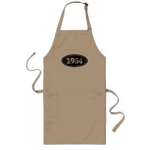 Vintage 1964 beige BBQ apron for men
