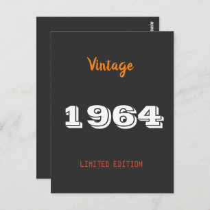 Vintage 1964 limited edition 60th Birthday Gift  Postcard