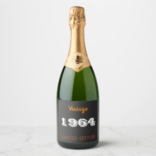 Vintage 1964 limited edition 60th Birthday Gift Sparkling Wine Label