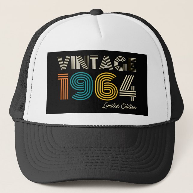 Vintage 1964 Limited Edition 60th Birthday  Trucker Hat (Front)