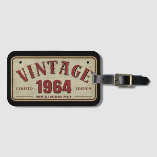 Vintage 1964 Limited Edition All Original Parts Luggage Tag