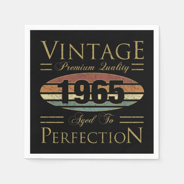Vintage 1965 60th Birthday Napkin (Front)