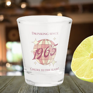 Vintage 1965 60th birthday retro purple  shot glass