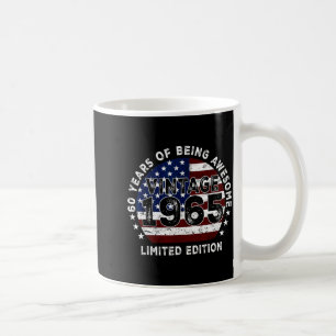 Vintage 1965 American Flag 60th Birthday 60 Year O Coffee Mug