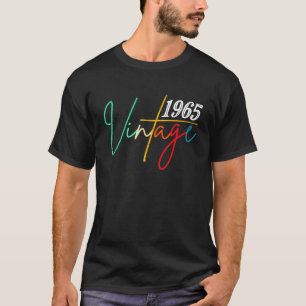 Vintage 1965 Birthday  57 Lettering Retro Graphic  T-Shirt