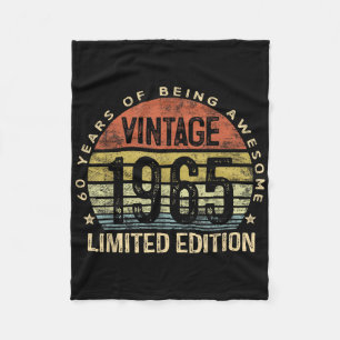 Vintage 1965 Limited Edition 60-year-old Gifts 60t Fleece Blanket