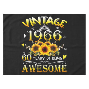 Vintage 1966 60 Years of Being Awesome Tablecloth