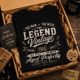 Vintage 1966 Aged Perfectly 60th Birthday T-Shirt