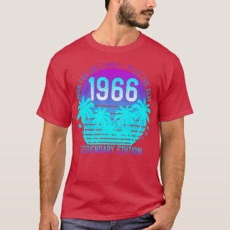 Vintage 1966 Birthday 55th Aesthetic Sunset Palm T-Shirt