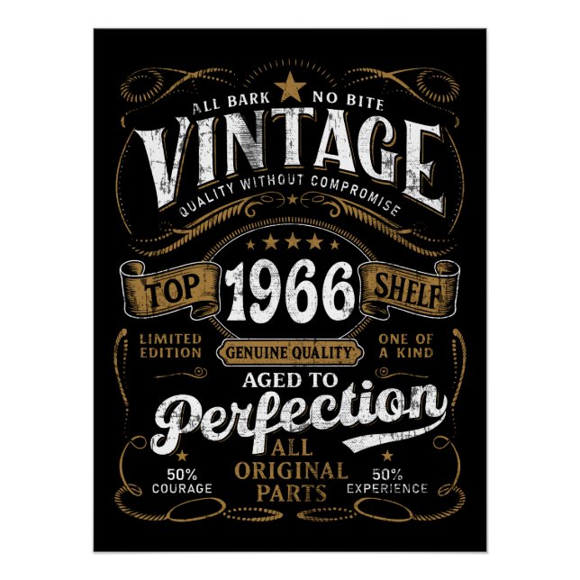 Vintage 1966 Birthday Aged To Perfection 60th  Poster (Front)