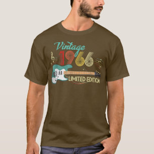 Vintage 1966 Birthday gifts, Guitar lovers 56th Bi T-Shirt