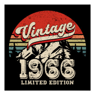 Vintage 1966 Birthday Retro Outdoorsy 60th Bday Poster