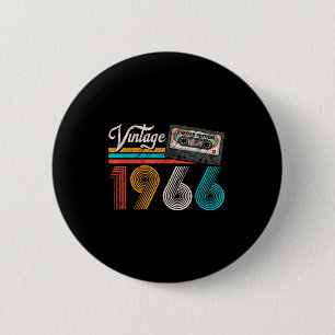 Vintage 1966 cassette tape 60th birthday 60 years 6 cm round badge