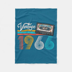 Vintage 1966 cassette tape 60th birthday 60 years fleece blanket