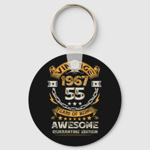 Vintage 1967 60th Birthday 55 Years Old Key Ring