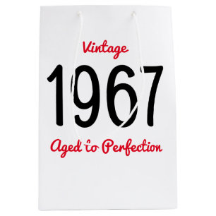 Vintage 1967 Aged To Perfection 50 Birthday Party Medium Gift Bag