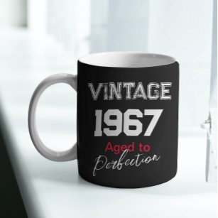 Vintage 1967 Aged to Perfection Happy Birthday Coffee Mug