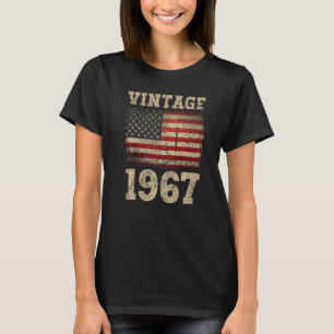 Vintage 1967 American Flag Birthday Squad For Usa T-Shirt