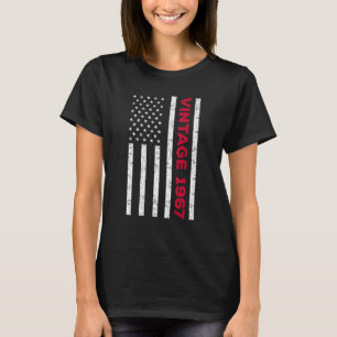 Vintage 1967 Usa Flag 55th Birthday T-Shirt