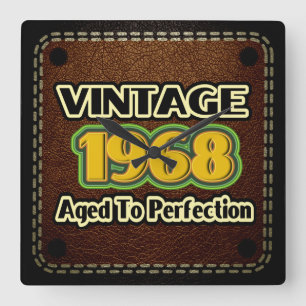 Vintage 1968 - Aged To Perfection Square Wall Clock
