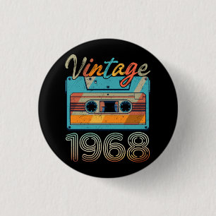 Vintage 1968 Cassette Tape Retro 55th Birthday 55 3 Cm Round Badge