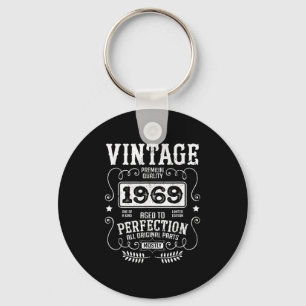 Vintage 1969 Birth Year Birthday Funny Quotes Retr Key Ring