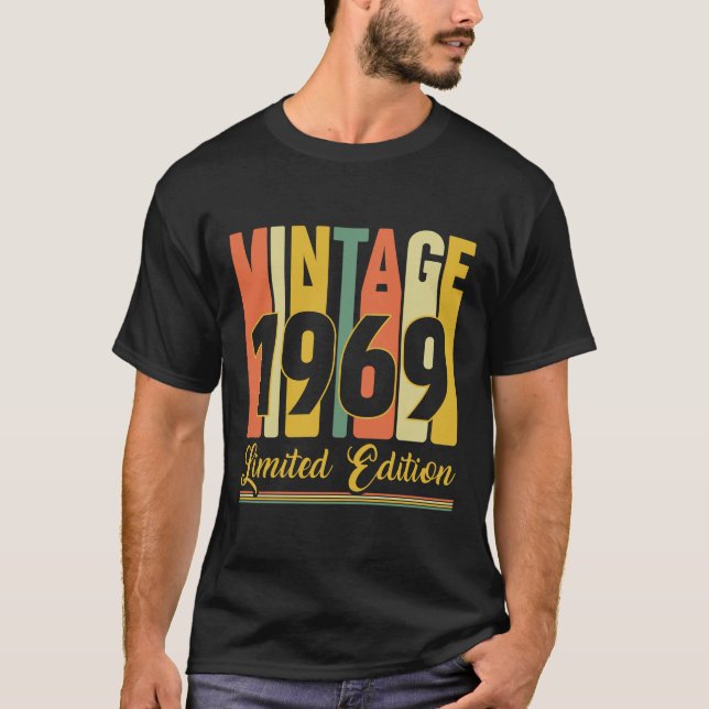 Vintage 1969 Limited Edition Retro Birthday T-Shirt (Front)