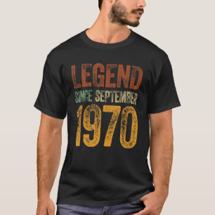 Vintage 1970 Birthday September Born Legend Since T-Shirt
