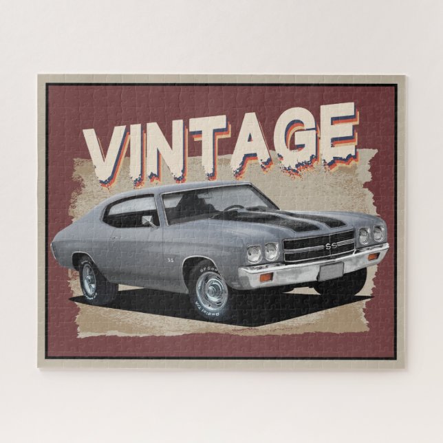 Vintage 1970 Muscle Car Jigsaw Puzzle (Horizontal)