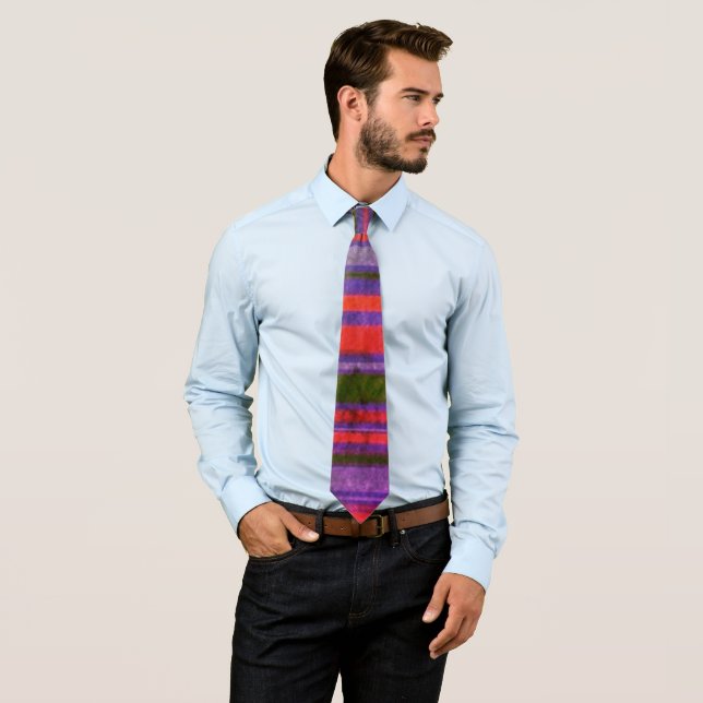 Vintage 1970 Vertical Bold Stripe Necktie (In Situ)