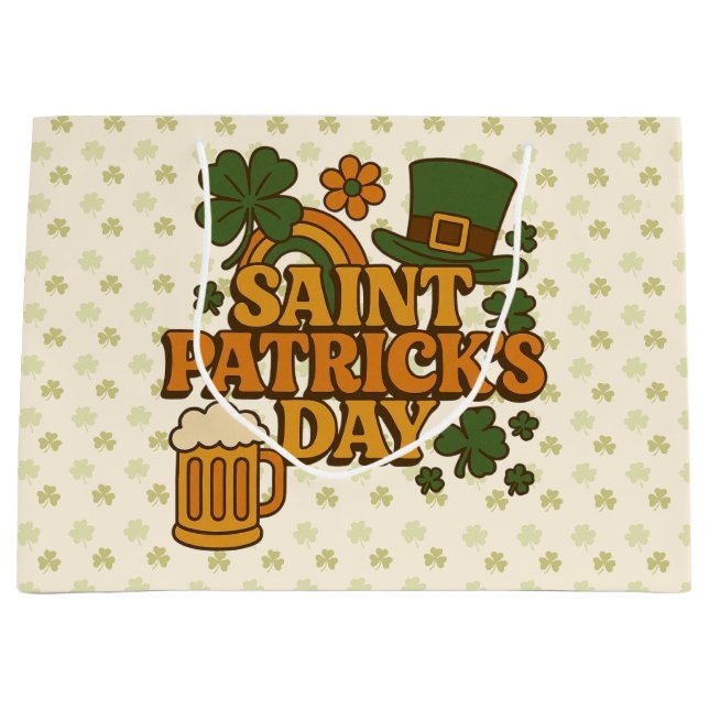 Vintage 1970s Saint Patrick's day  Large Gift Bag (Front)