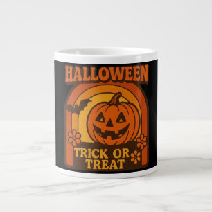 Vintage 1970s Trick or Treat Halloween Large Coffee Mug
