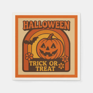 Vintage 1970s Trick or Treat Halloween Napkin