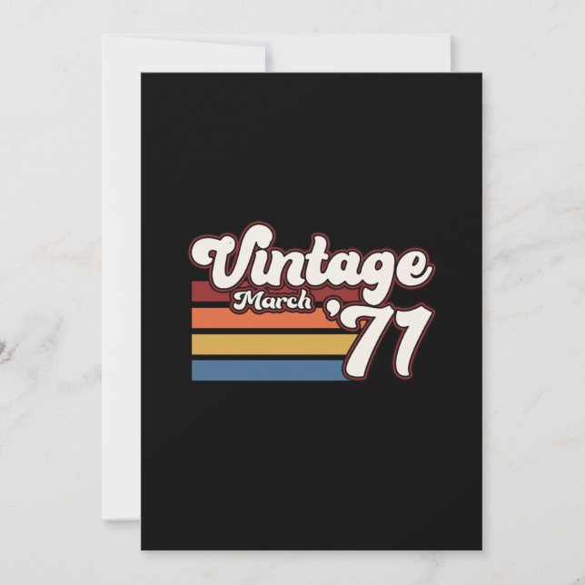 Vintage 1971 50th Birthday March Invitation (Front)