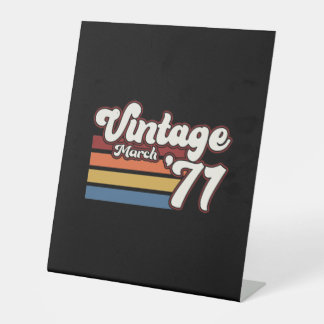 Vintage 1971 50th Birthday March Pedestal Sign