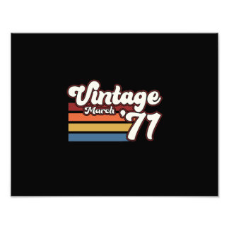 Vintage 1971 50th Birthday March Photo Print