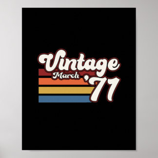 Vintage 1971 50th Birthday March Poster